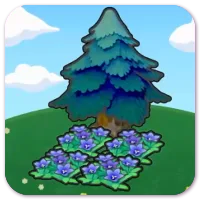 Tree-shaded graceful flower bed